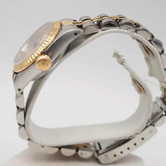 MINT ROLEX OYSTER PERPETUAL Ladies 18k Yellow Gold SS Watch SERVICED - Picture 3 of 7